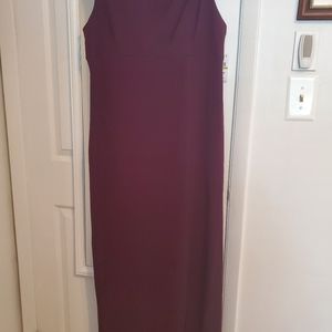 Formal gown perfect color for a fall event.